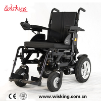 Carrozzina elettrica per disabili pieghevole a quattro ruote con freno elettronico