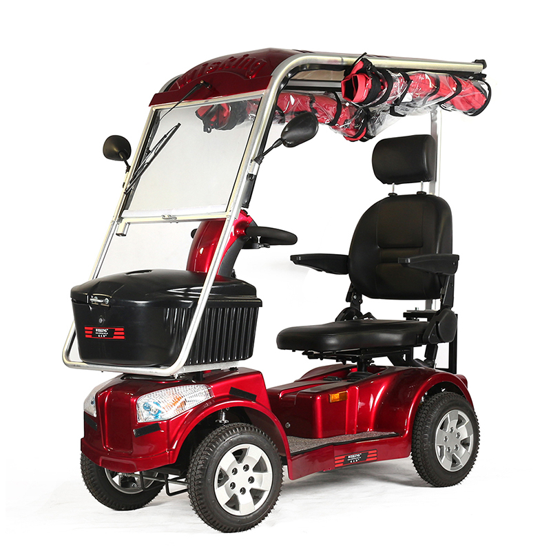 Scooter per mobilità a 4 ruote con tettuccio parasole per adulti